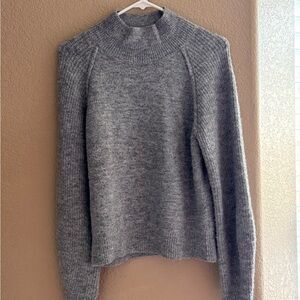 Gray Women's Sweater set with Pleated Skirt